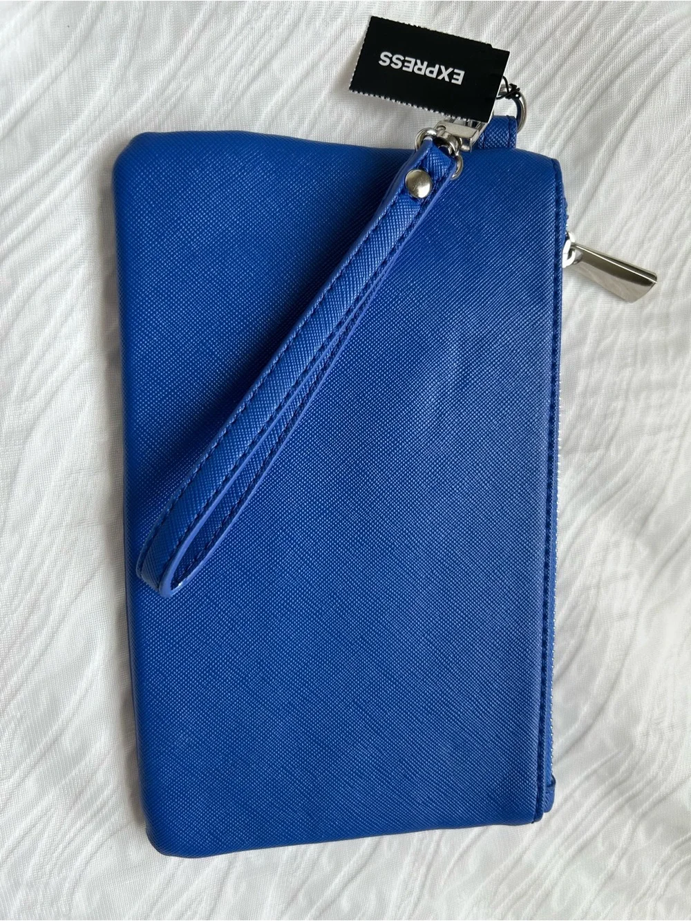 Express Blue Zip Wristlet Clutch